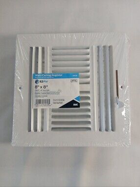 New EZ-Flo White 8" x 8" 4-Way Wall/Ceiling Register Vent Cover 61618